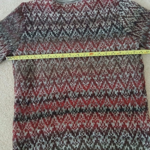 Pull & Bear Mens Crew Neck Sweater. Burgundy Gray White. Sz S EU.      FL - Picture 5 of 6